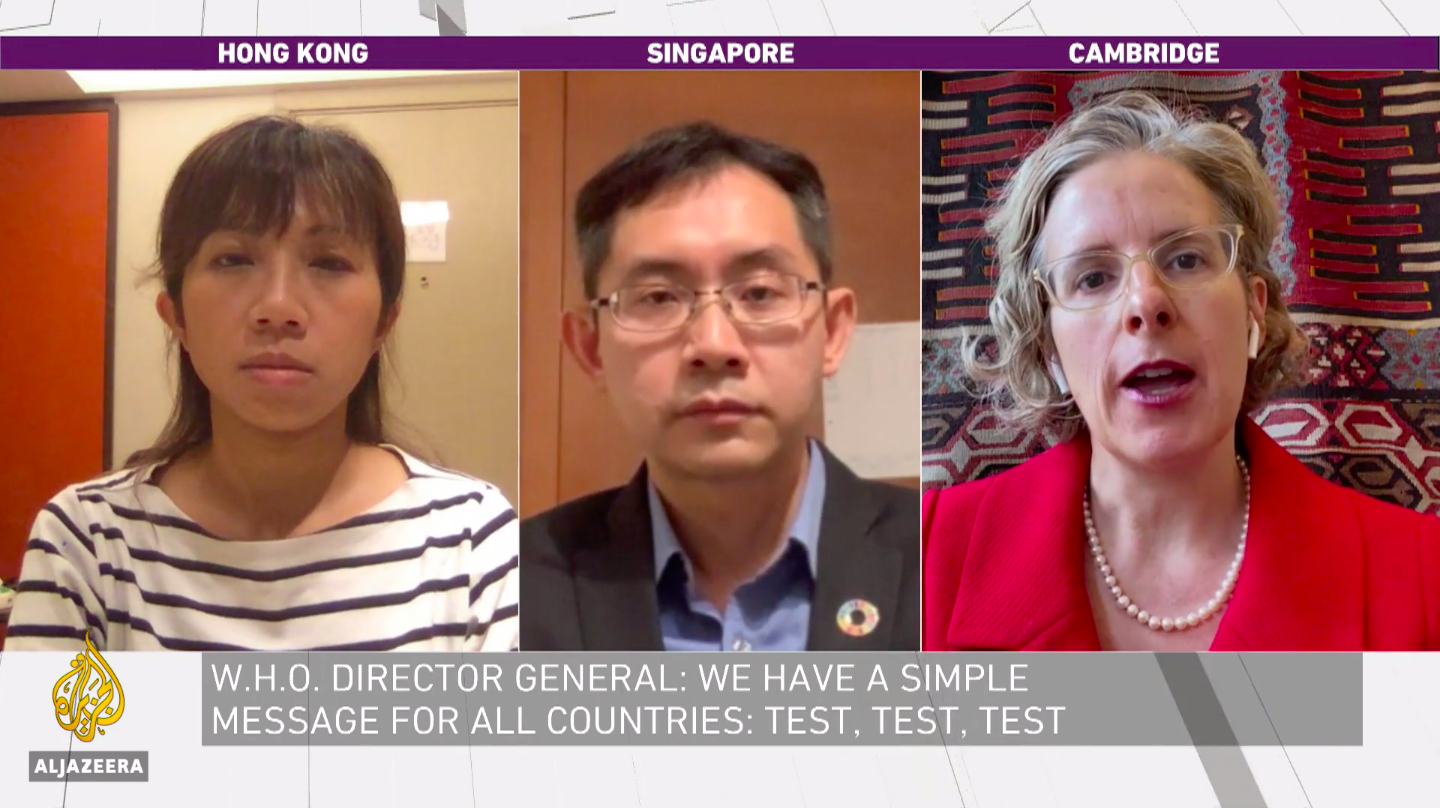 Screencap of Prof Teo YY with other experts on Al Jazeera's Inside Story