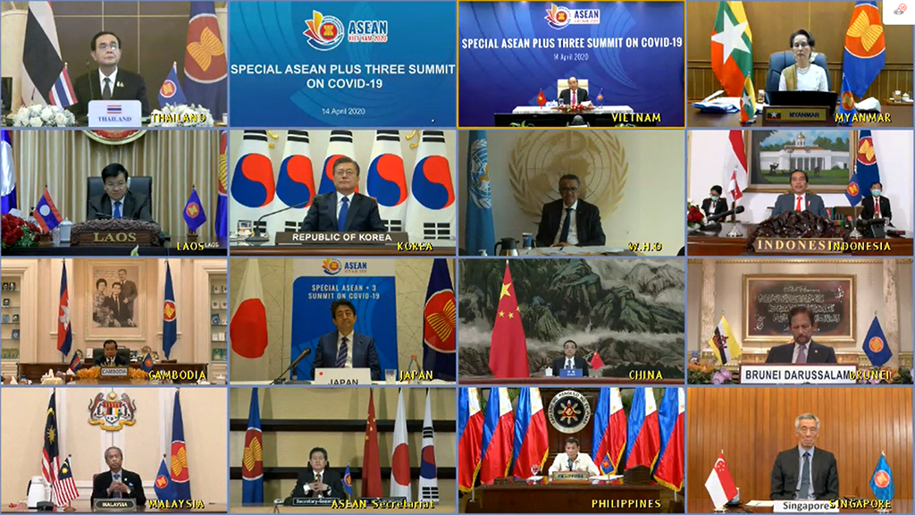 During a virtual ‘Special ASEAN Plus Three Summit on COVID-19’ held on 14 April, ASEAN leaders and the leaders of China, Japan and South Korea pledged to boost cooperation to curb the spread of the coronavirus and mitigate the pandemic’s devastating economic fallout.