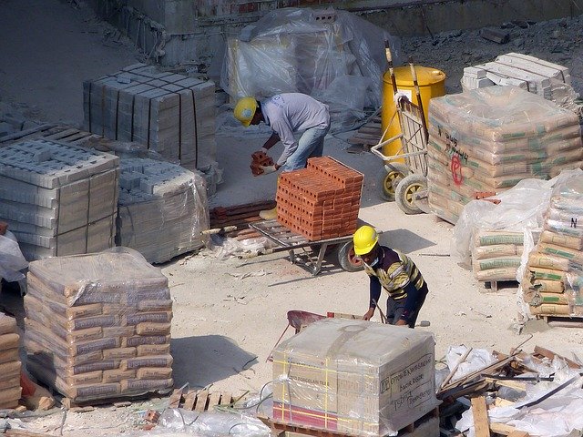 Workers at a construction site