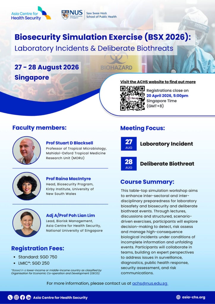 Simulation Testing Poster Biosecurity Simulation Exercise (BSX 2026) - Saw Swee Hock School of ...