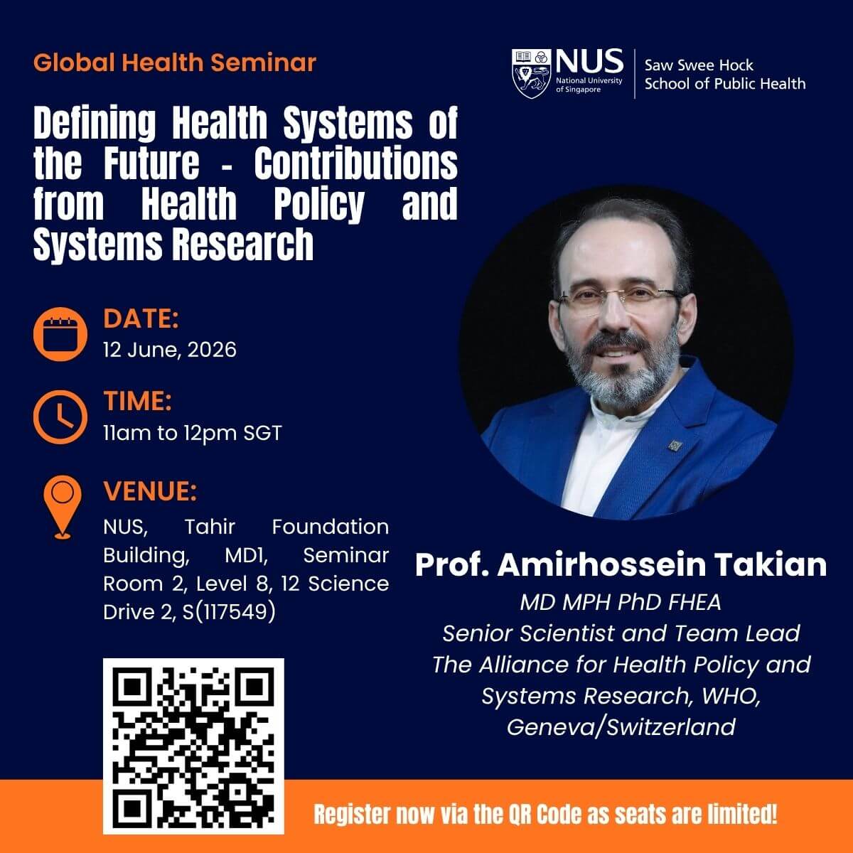 Professor Amirhossein Takian Global Health Seminar